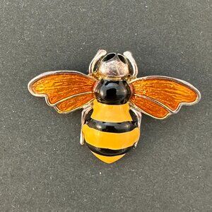 Vintage Amber Wing Bumble Bee Brooch • Cottagecore Aesthetic